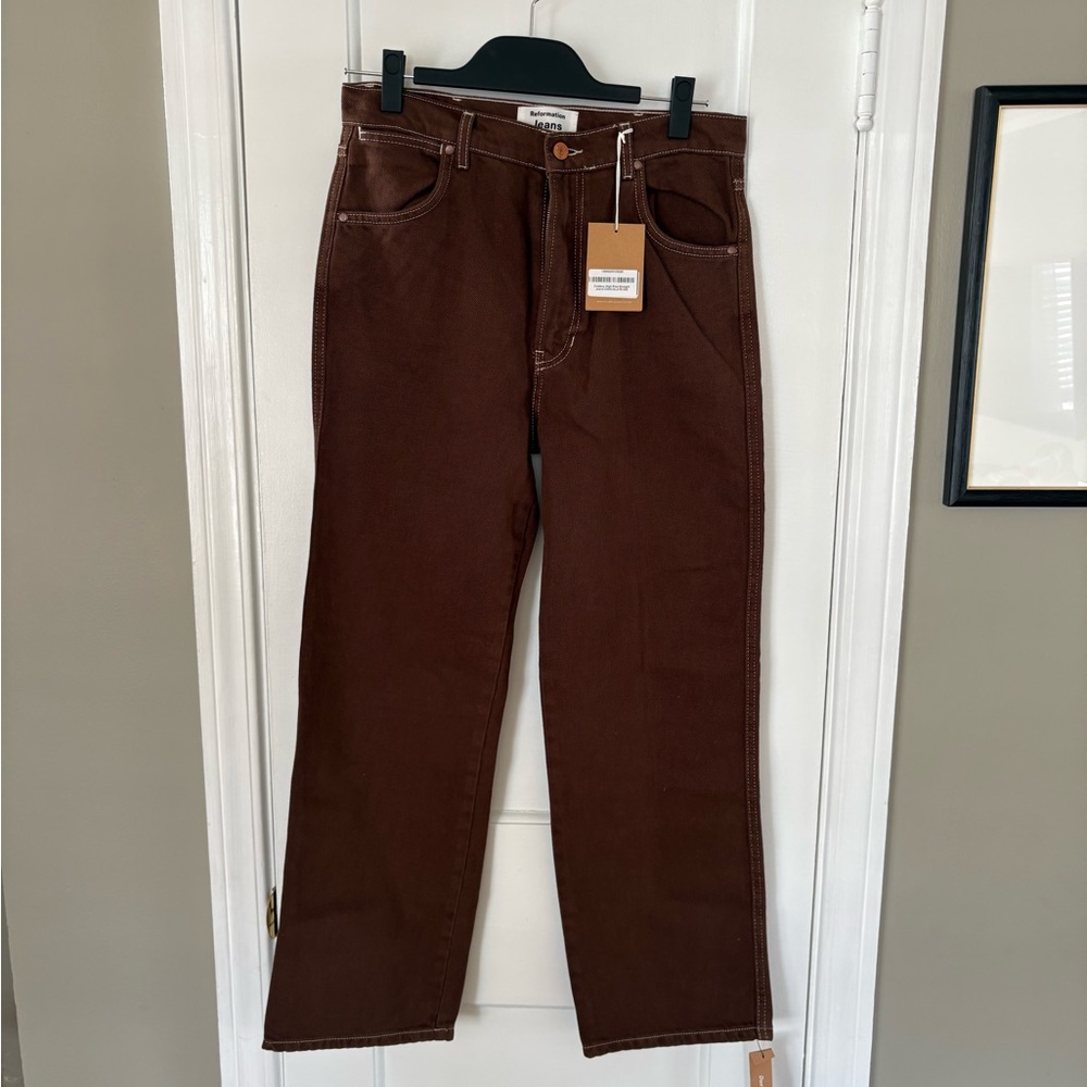 Reformation Jeans Cowboy High Rise Straight - Chocolate